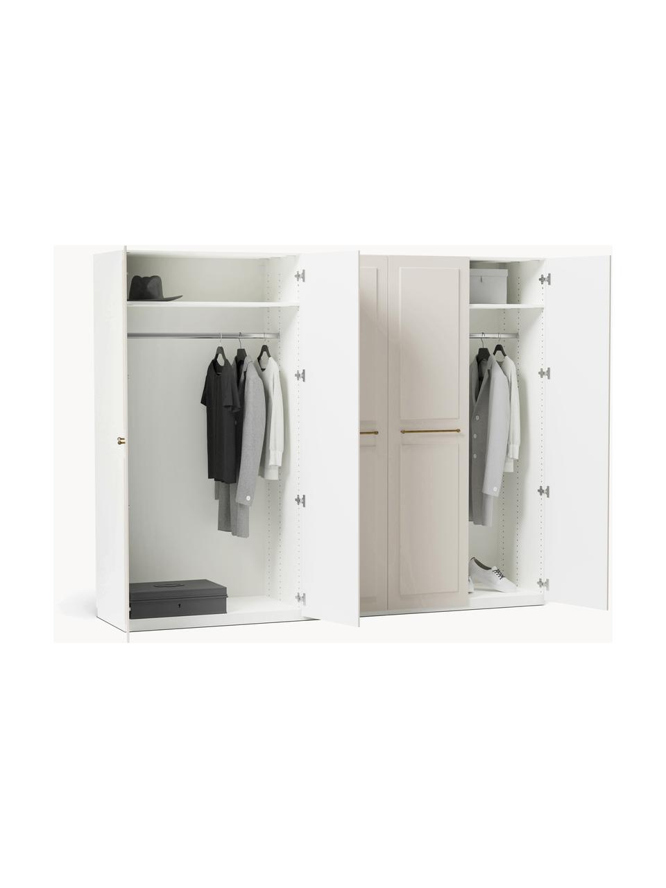 Modularer Drehtürenschrank Charlotte, 250 cm Breite, mehrere Varianten, Korpus: Spanplatte, melaminbeschi, Griffe: Messing Dieses Produkt wi, Beige, Premium Interior, B 250 x H 236 cm