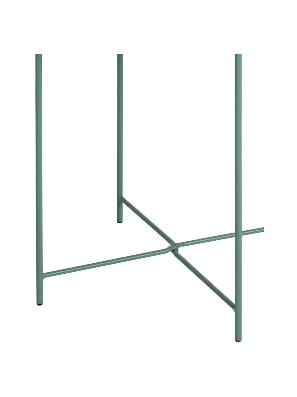 Stolik-taca z metalu Sangro, Metal malowany proszkowo, Zielony, Ø 46 x W 52 cm