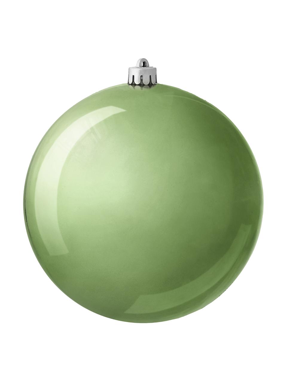 Bruchfeste Weihnachtskugeln Stix, 2 Stück, bruchfester Kunststoff, Salbeigrün, Ø 14 cm