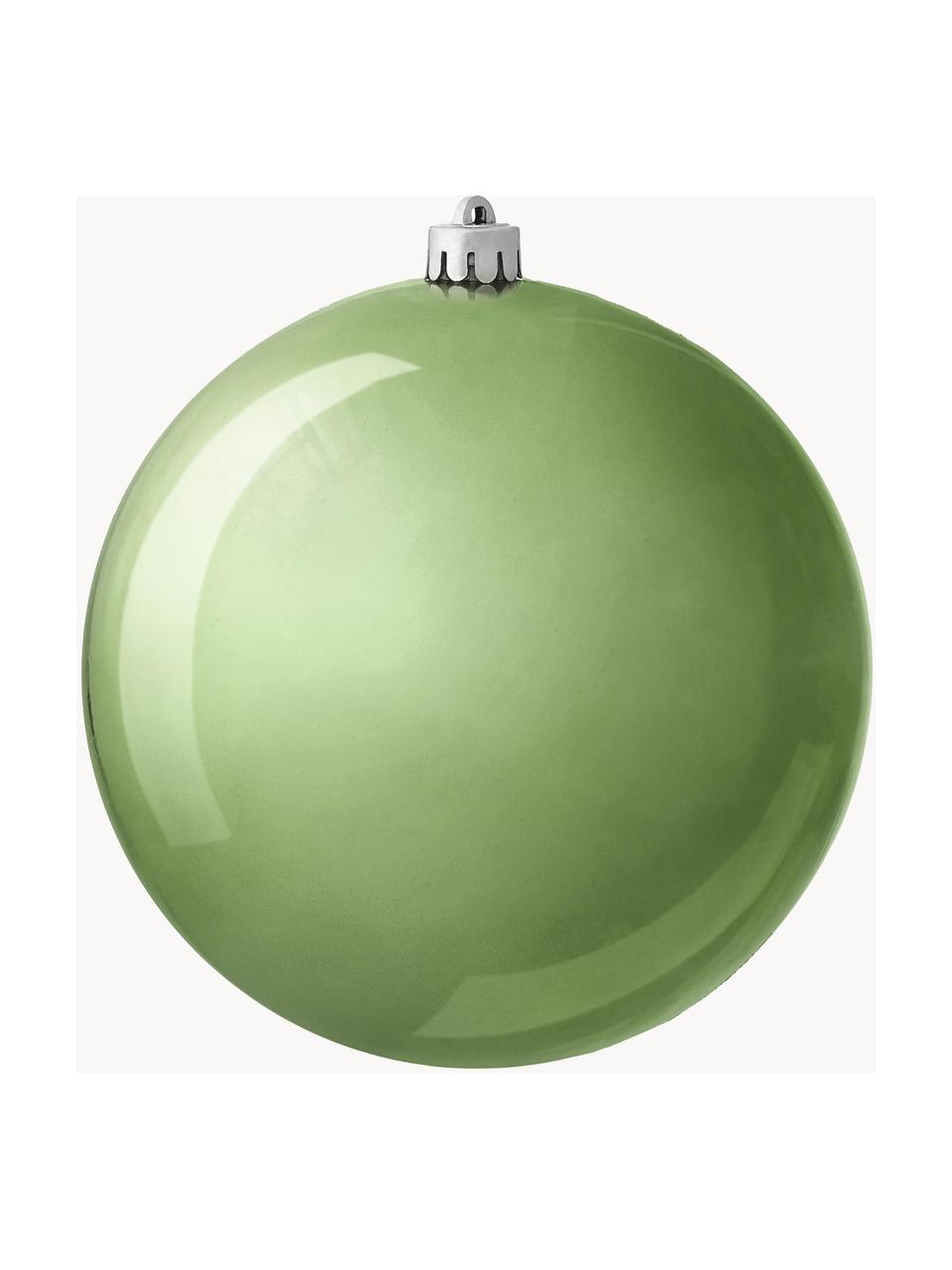 Boule de Noël incassable Stix, Plastique robuste, Vert sauge, Ø 14 cm