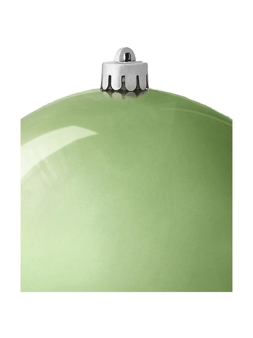 Boule de Noël incassable Stix, Plastique robuste, Vert sauge, Ø 14 cm