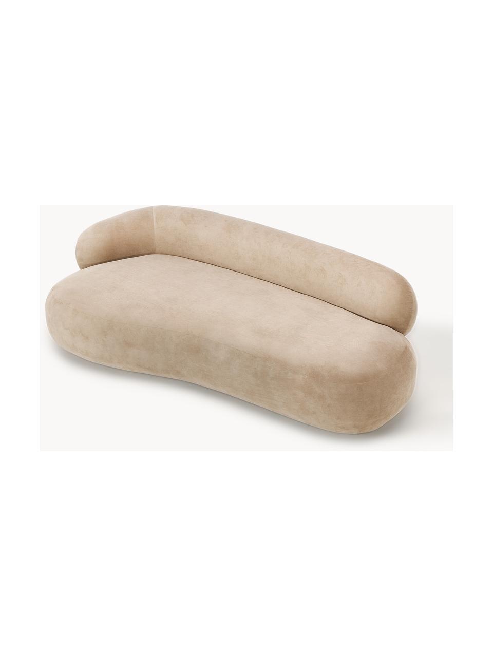 Sofa Alba (3-Sitzer), Bezug: 97% Polyester, 3% Nylon D, Gestell: Massives Fichtenholz, Bir, Füße: Kunststoff Dieses Produkt, Webstoff Beige, B 235 x T 114 cm, Rückenlehne links