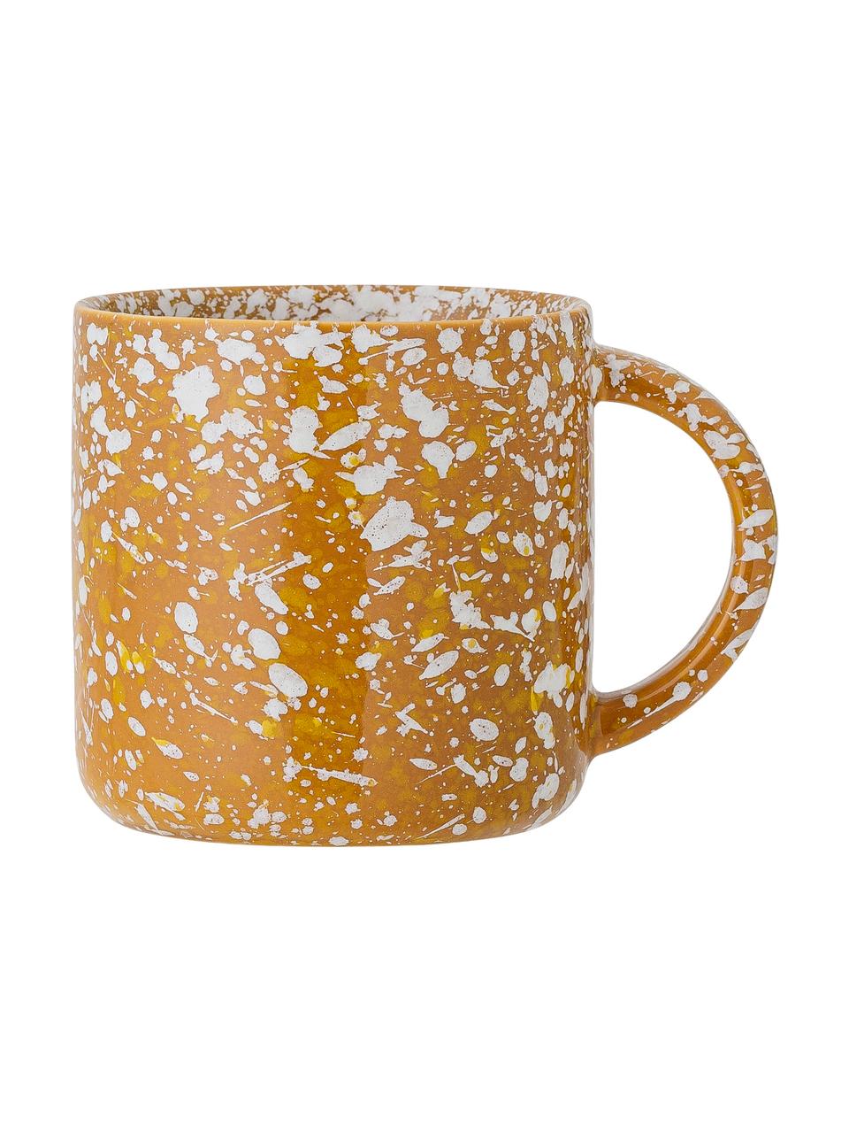 Kaffeetasse Carmel mit effektvoller Glasur, 2 Stück, Steingut, Braun, Beige, Ø 10 x H 9 cm, 350 ml