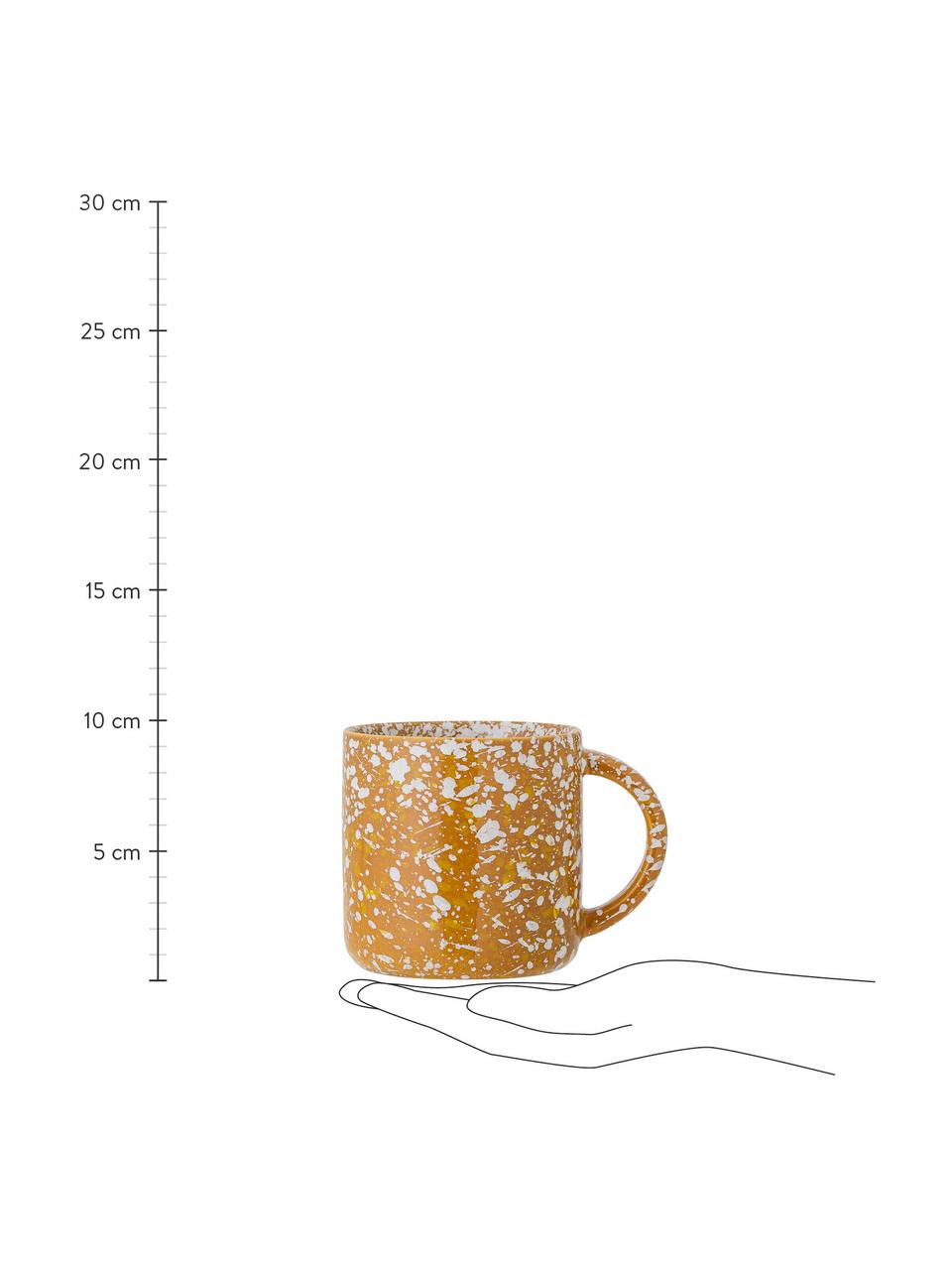 Kaffeetasse Carmel mit effektvoller Glasur, 2 Stück, Steingut, Braun, Beige, Ø 10 x H 9 cm, 350 ml