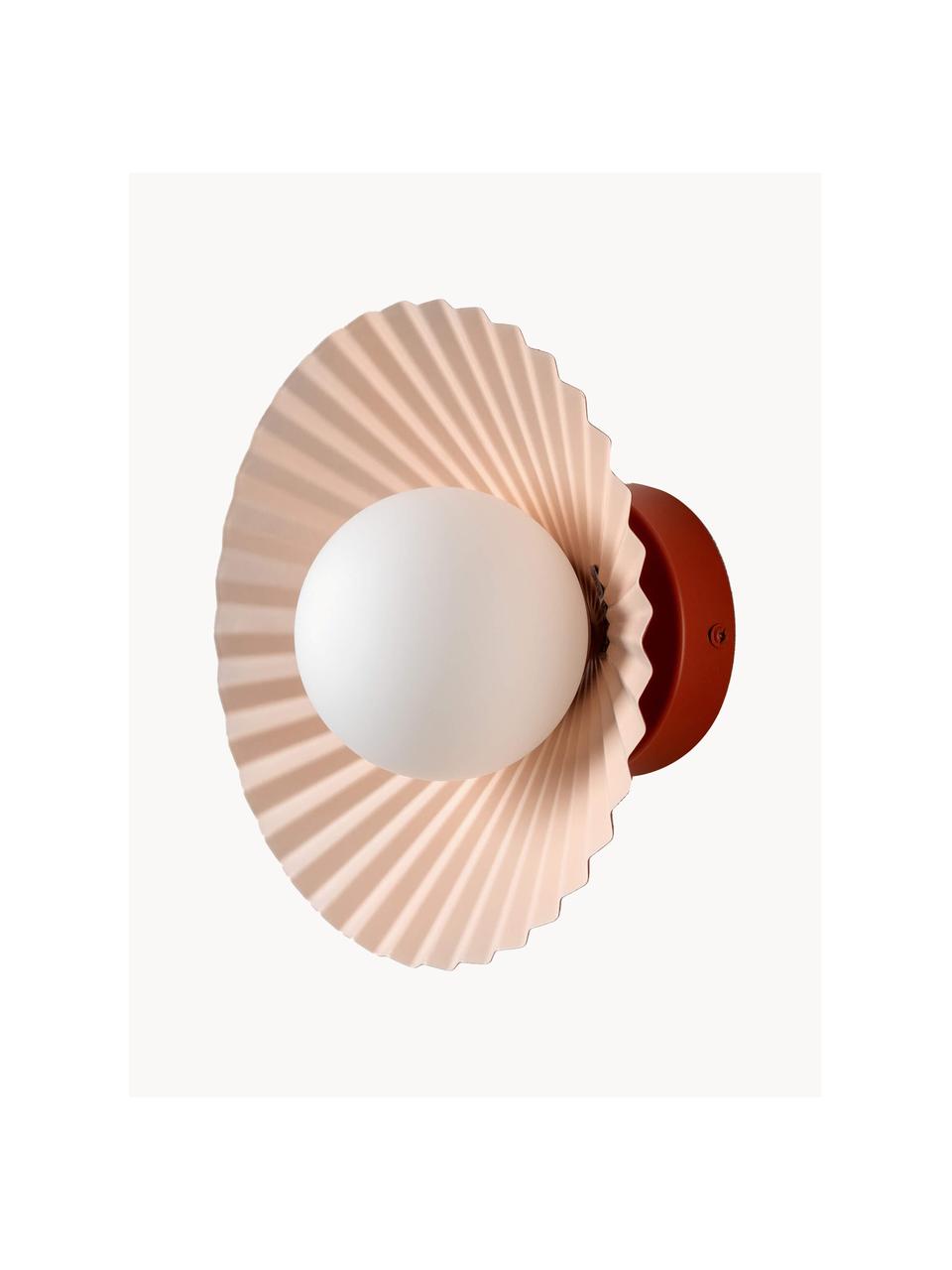 Wandleuchte The Pleat, Lampenschirm: Opalglas, Weiß, Apricot, Ø 23 x T 16 cm