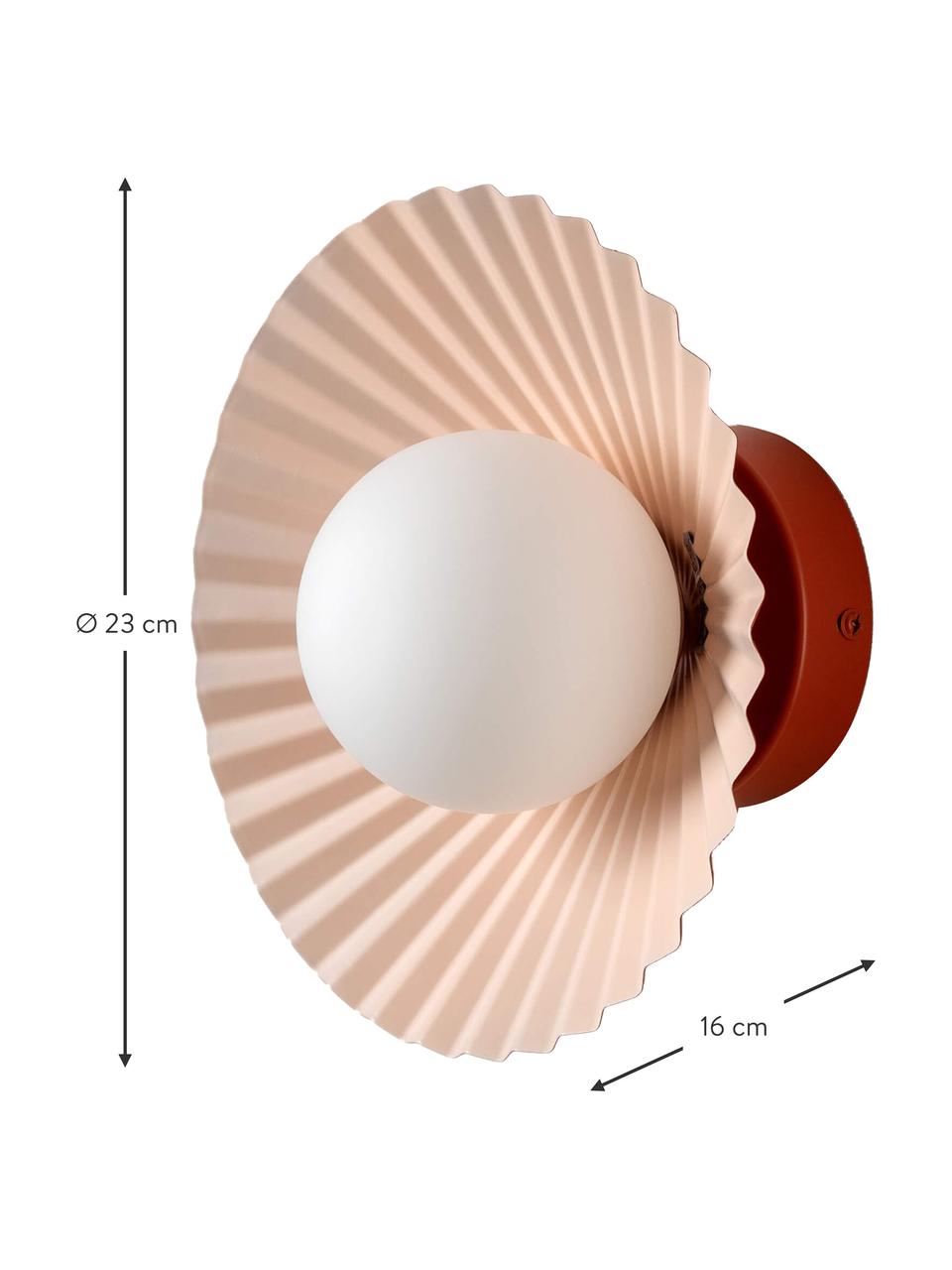 Nástěnné svítidlo The Pleat, Bílá, meruňková, Ø 23 cm, H 16 cm