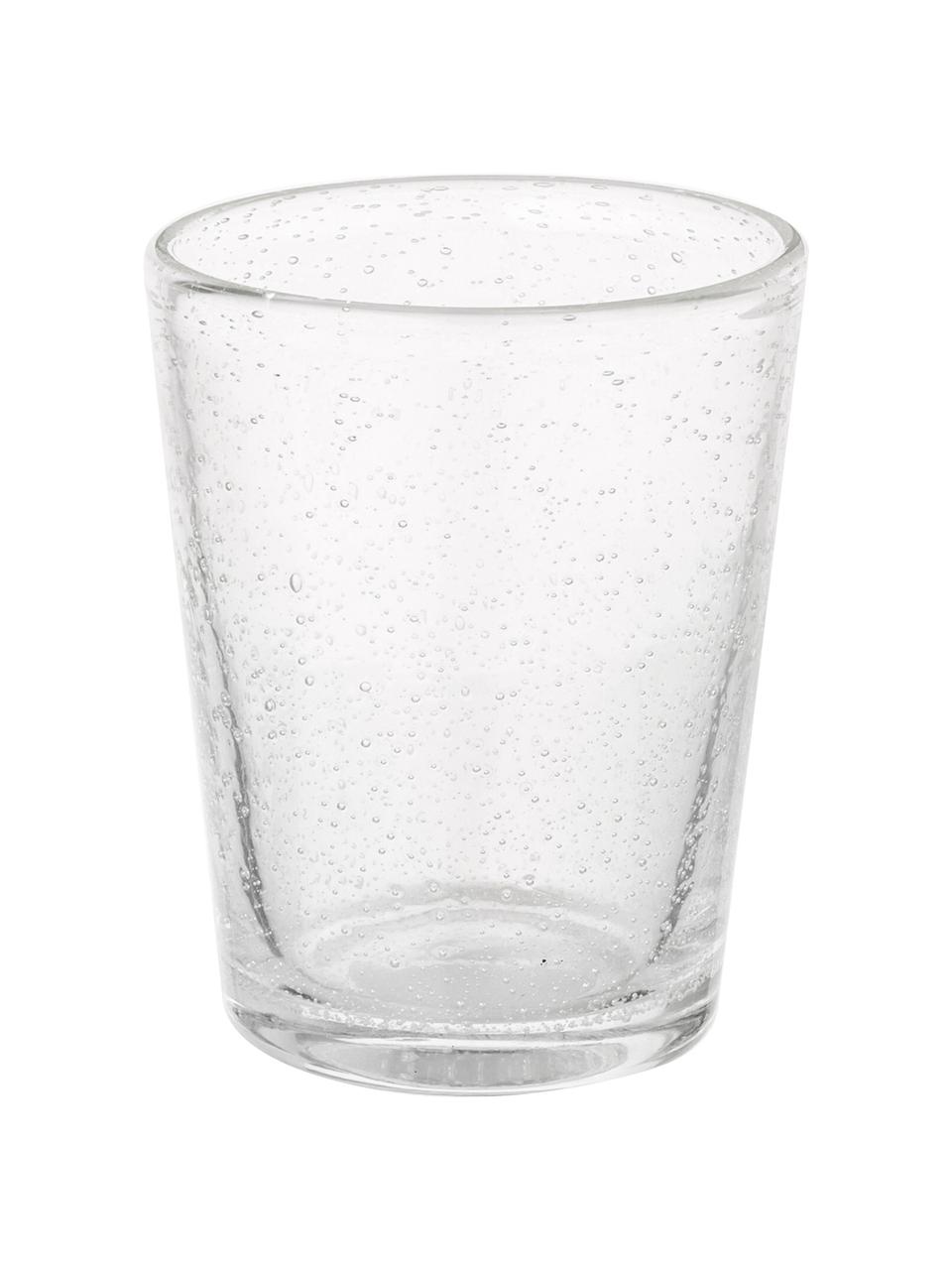 Szklanka ze szkła dmuchanego Bubble, 4 szt., Szkło dmuchane, Transparentny z bąbelkami powietrza, Ø 8 x W 10 cm, 250 ml