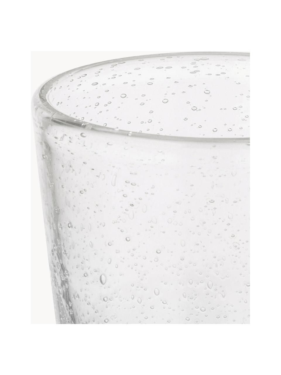 Ručne fúkané poháre na vodu Bubble, 4 ks, Fúkané sklo, Priehľadná, Ø 8 x V 10 cm, 250 ml