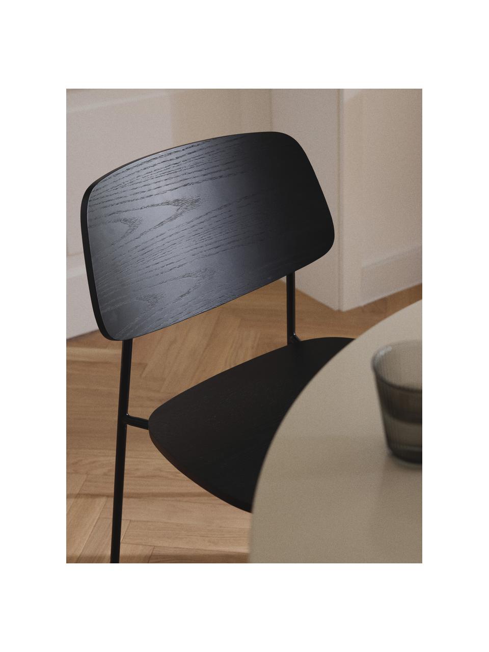 Drevená stolička Nadja, 2 ks, Čierna, Š 50 x H 53 cm