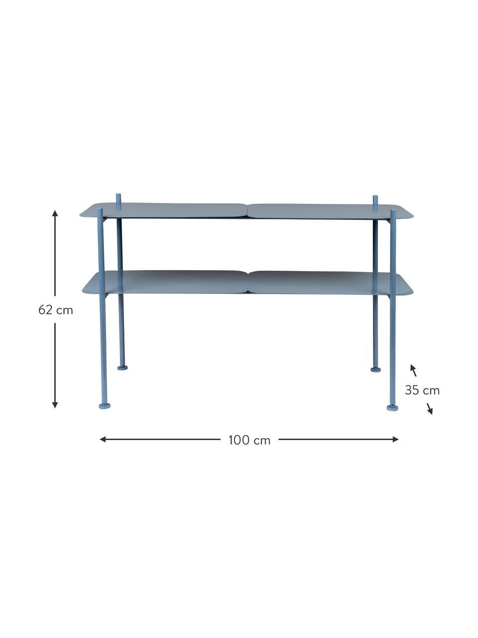 Metalen sidetable River, Gecoat metaal, Blauw, B 100 x H 62 cm