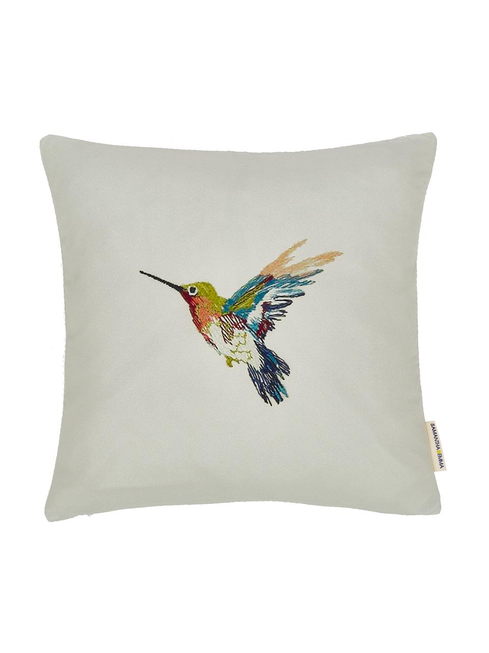 Set 2 federe arredo con motivo colibrì Joanna, 100% poliestere, Multicolore, Larg. 40 x Lung. 40 cm