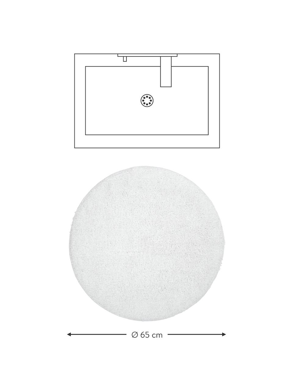 Puszysty dywanik łazienkowy z bawełny Ingela, 100% bawełna, Biały, Ø 65 cm