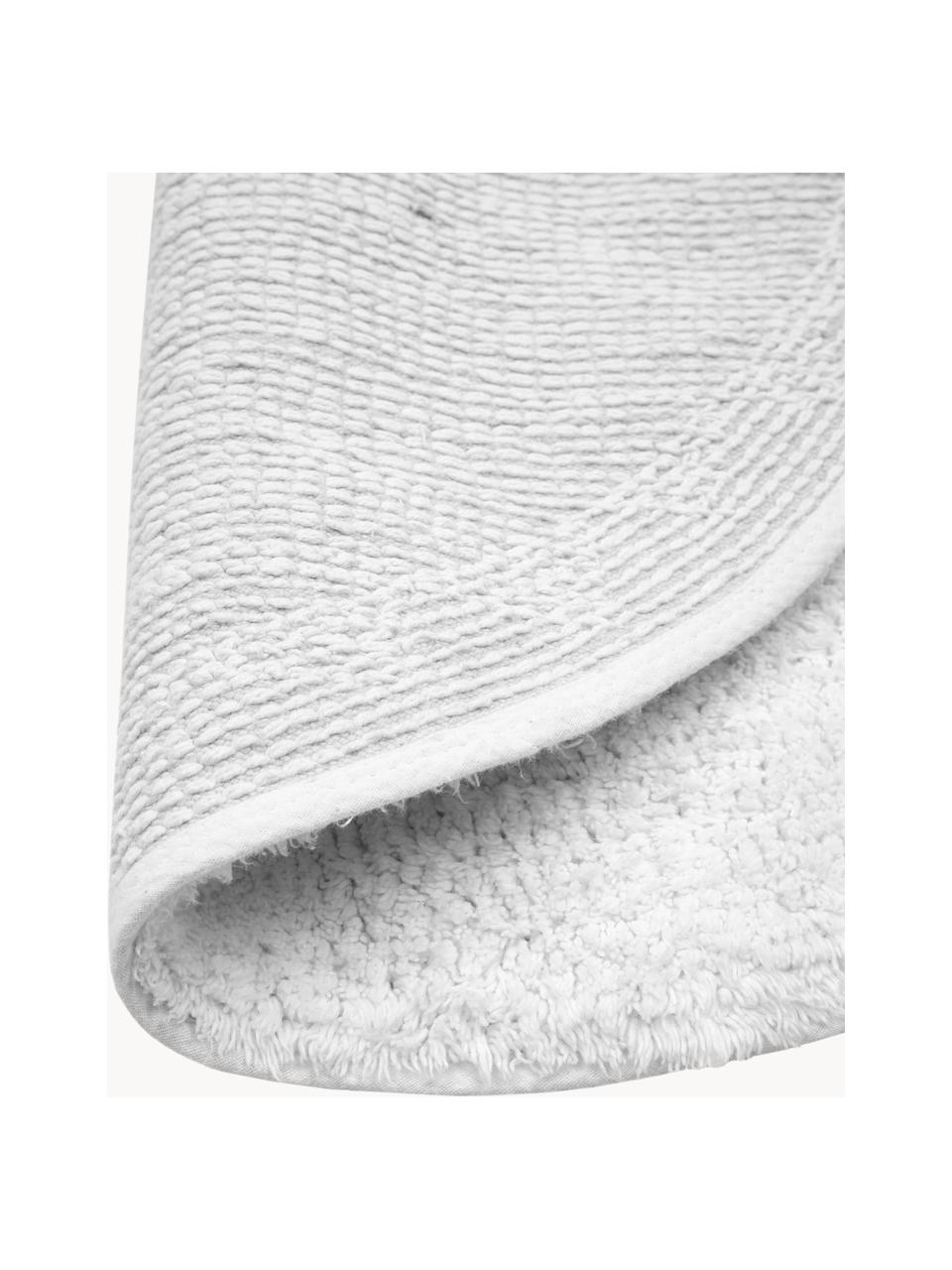 Tapis de bain Ingela, 100 % coton, Blanc, Ø 65 cm