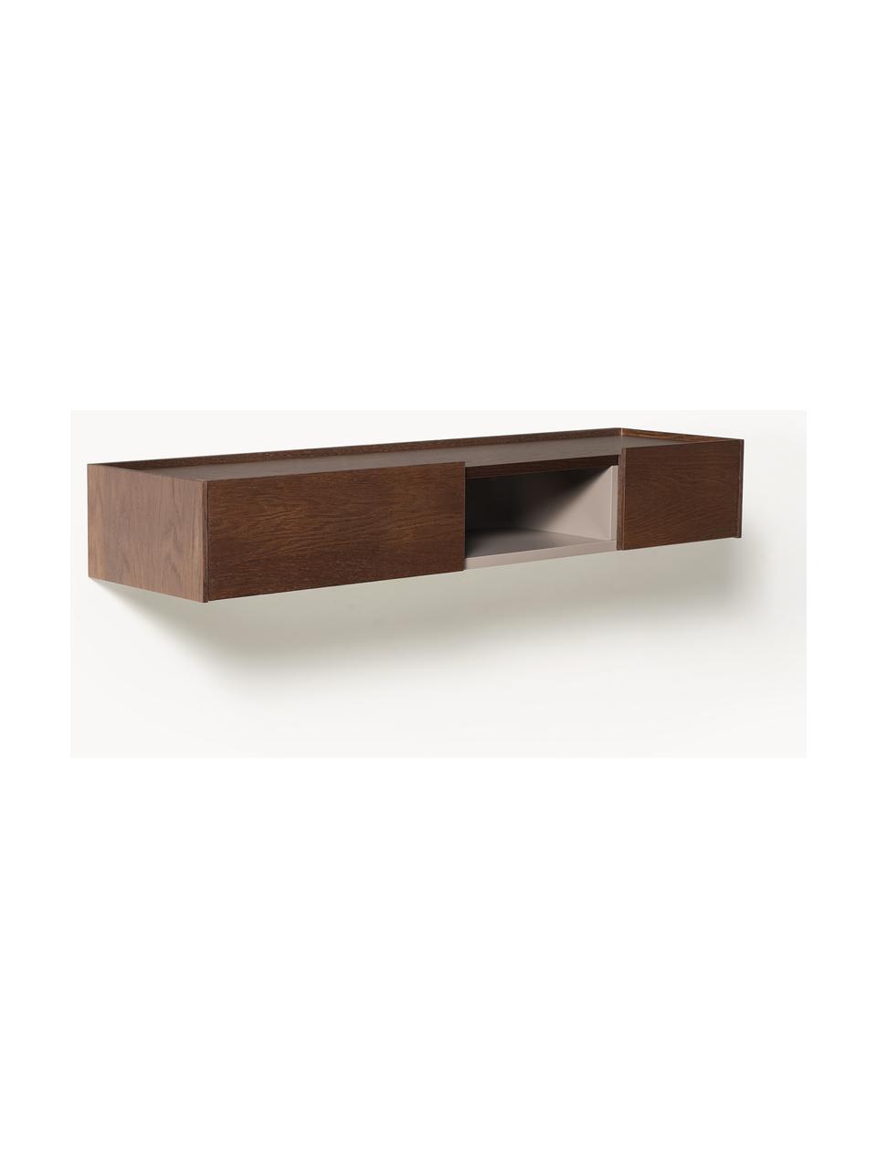 Console murale en bois Larsen, Panneau de particules avec placage en bois de chêne

Ce produit est fabriqué à partir de bois certifié FSC® issu d'une exploitation durable, Chêne brun foncé laqué, larg. 112 x haut. 17 cm