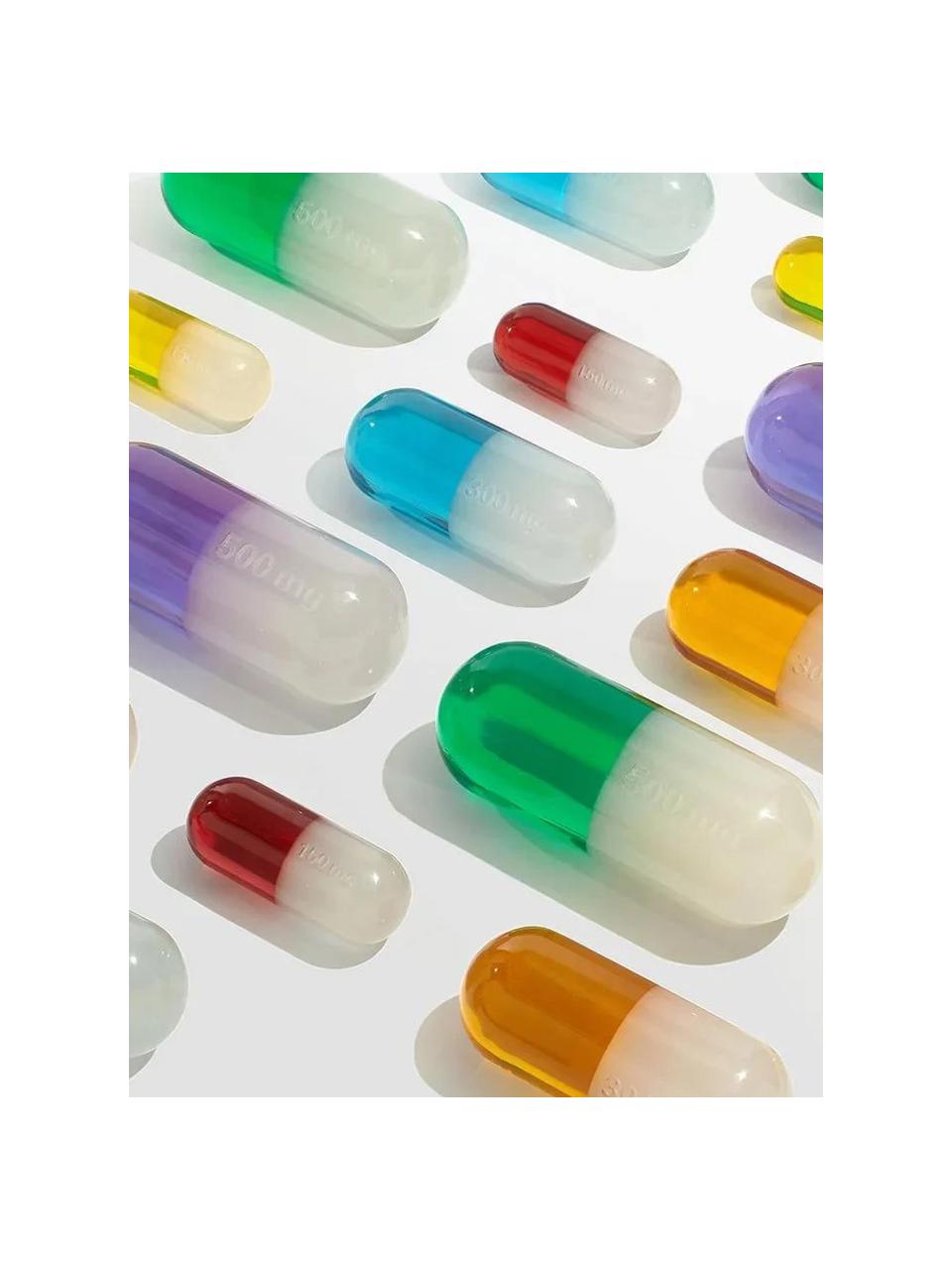 Deko-Objekt Pill, Polyacryl, poliert, Weiss, Grün, B 29 x H 13 cm