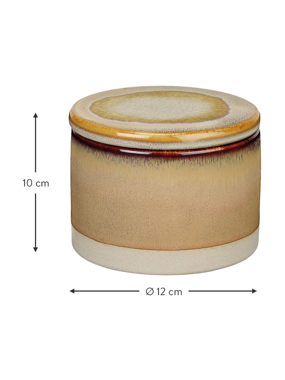 Aufbewahrungsdose Glazo aus Keramik, Keramik, Beigetöne, Ø 12 x H 10 cm
