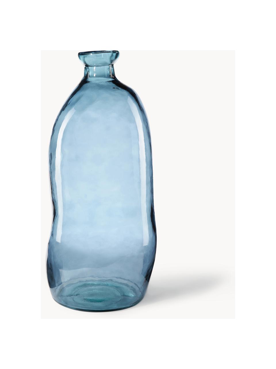 Flessenvaas Dina, Gerecycled glas, GRS-gecertificeerd, Blauw, Ø 34 x H 73 cm