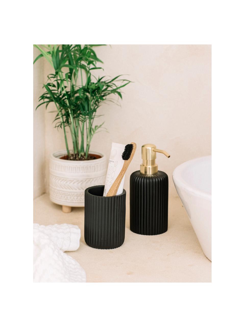 Distributeur de savon Blackheath, Noir, couleur laitonnée, Ø 7 x haut. 16cm