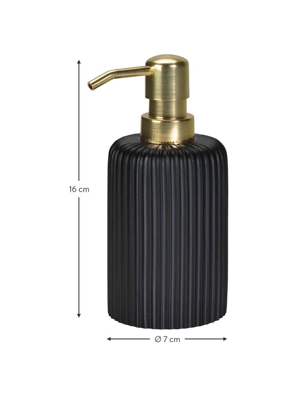 Distributeur de savon Blackheath, Noir, couleur laitonnée, Ø 7 x haut. 16cm