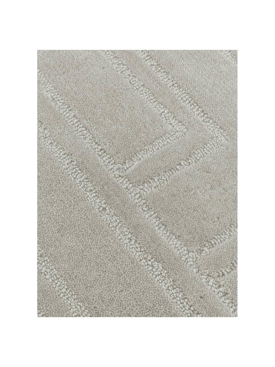 Alfombra artesanal de lana Alan, Parte superior: 100% lana, Reverso: 100% algodón Las alfombra, Gris claro, An 160 x L 230 cm (Tamaño M)