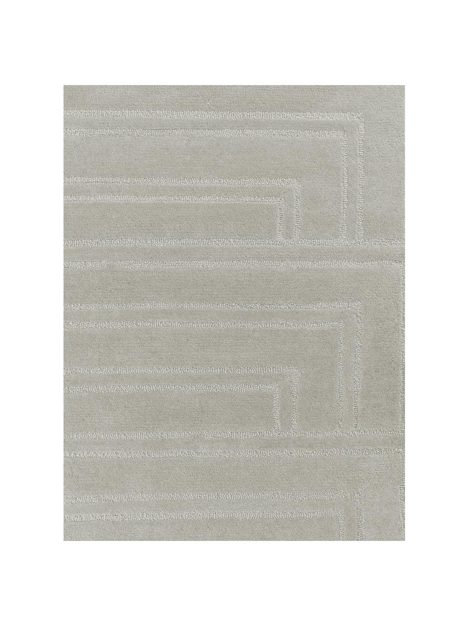 Tappeto in lana grigio chiaro taftato a mano Alan, Retro: 100% cotone Nel caso dei , Grigio chiaro, Larg. 160 x Lung. 230 cm (taglia M)