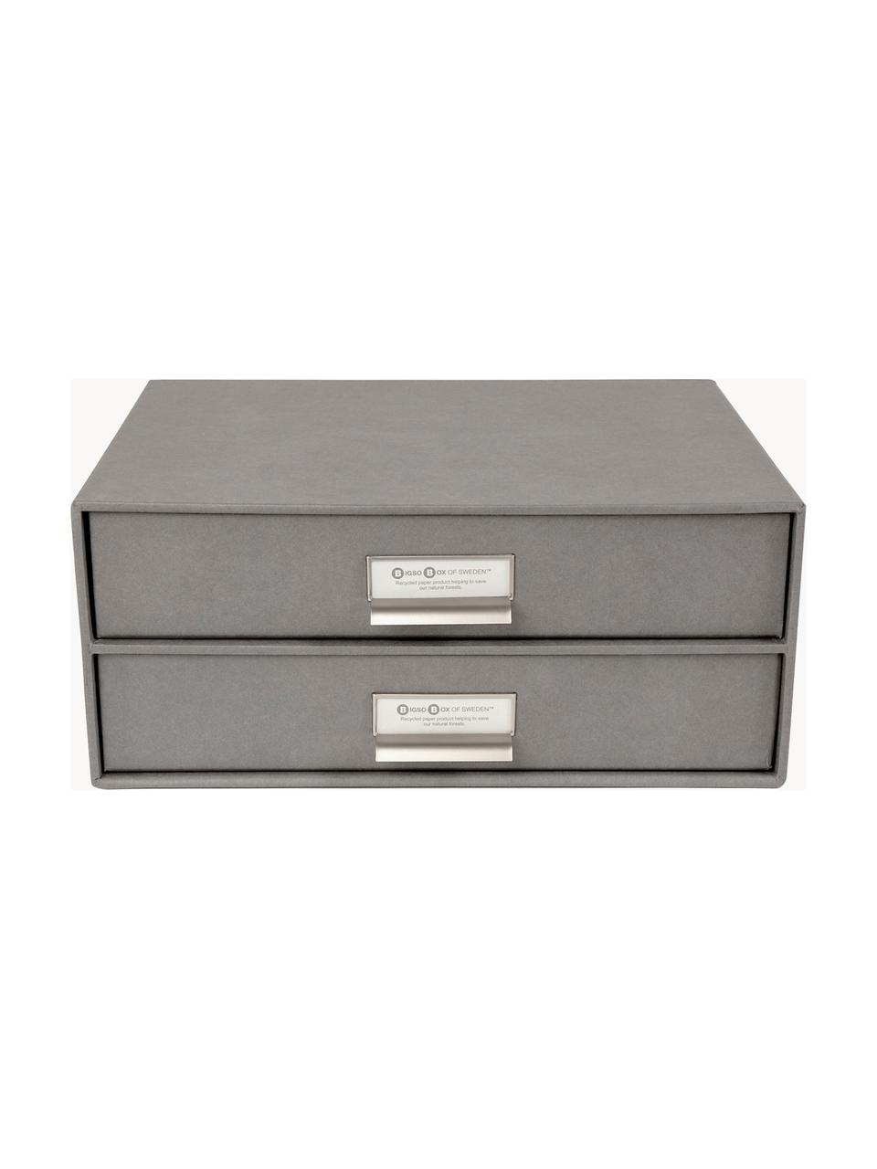 Organizador de escritorio Birger, Caja: canvas, cartón macizo, Gris, An 33 x F 25 cm