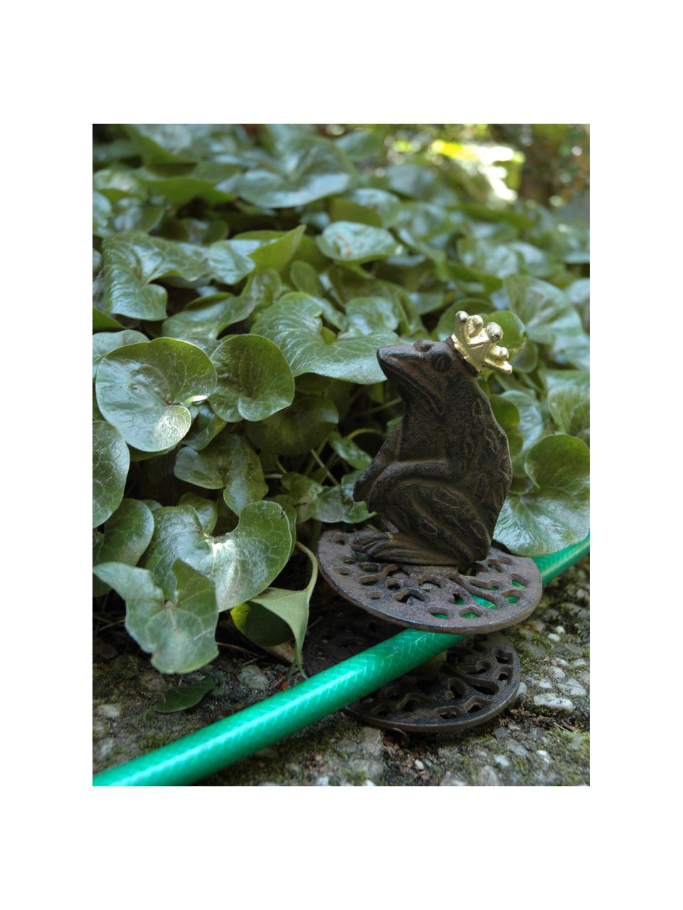 Gartenschlauchführung Frog, Metall, beschichtet, Braun mit Antik-Finish, Gelb, Ø 10 x H 33 cm
