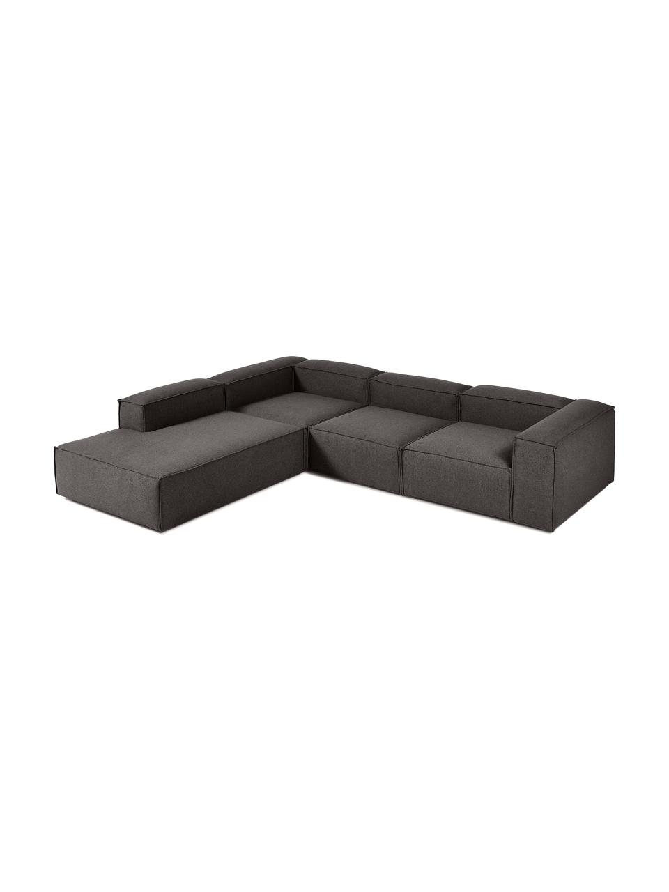 Modulárna XL rohová pohovka Lennon, Antracitová, Š 329 x V 68 cm, ľavé rohové prevedenie