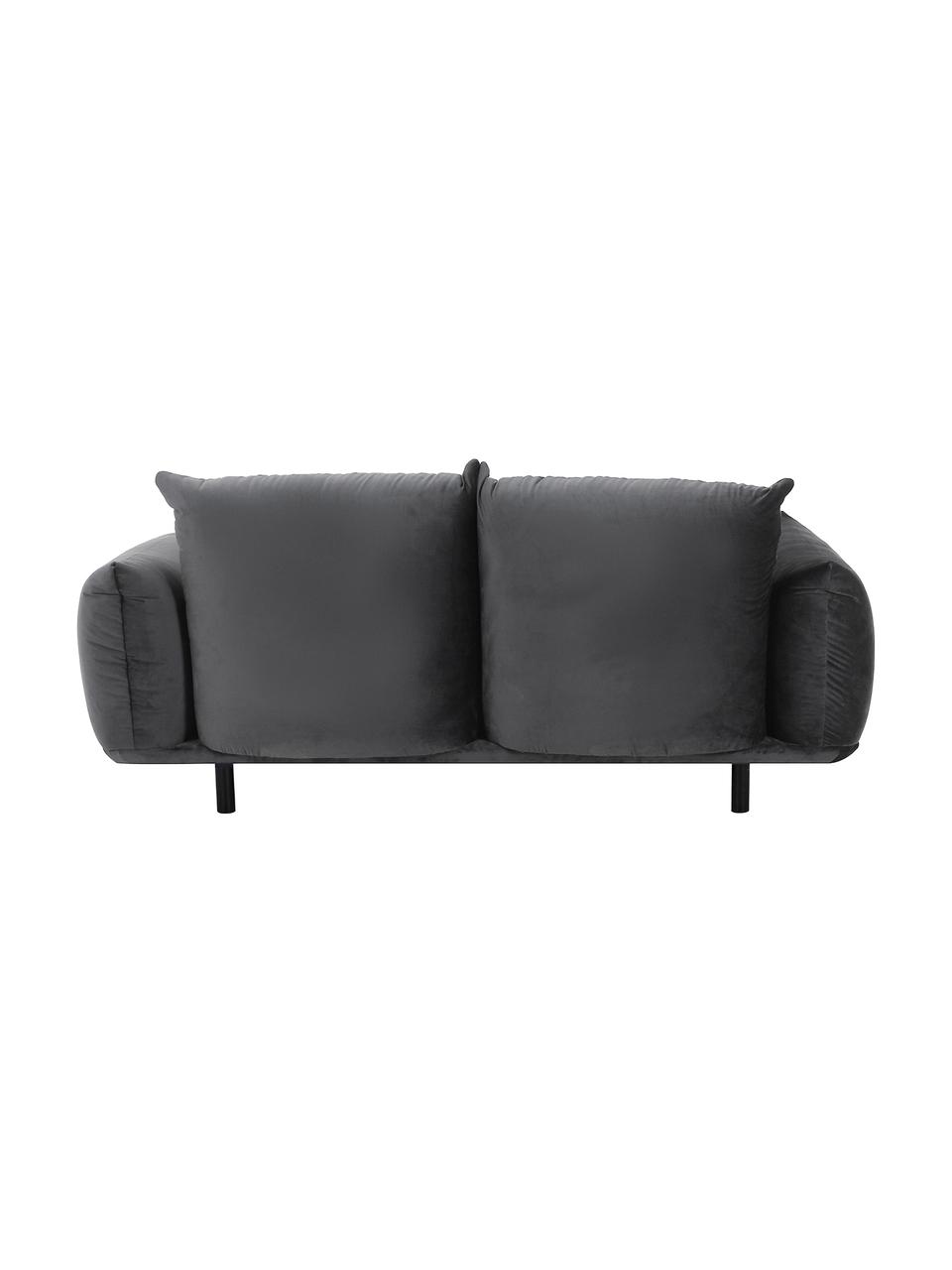 Samt-Sofa Saga (2-Sitzer), Bezug: 100% Polyestersamt 35.000, Gestell: Massives Birkenholz, Samt Dunkelgrau, B 170 x T 103 cm