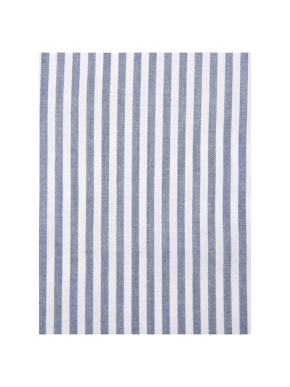 Funda nórdica de algodón Ellie, Blanco, azul oscuro, Cama 90 cm (150 x 200 cm)