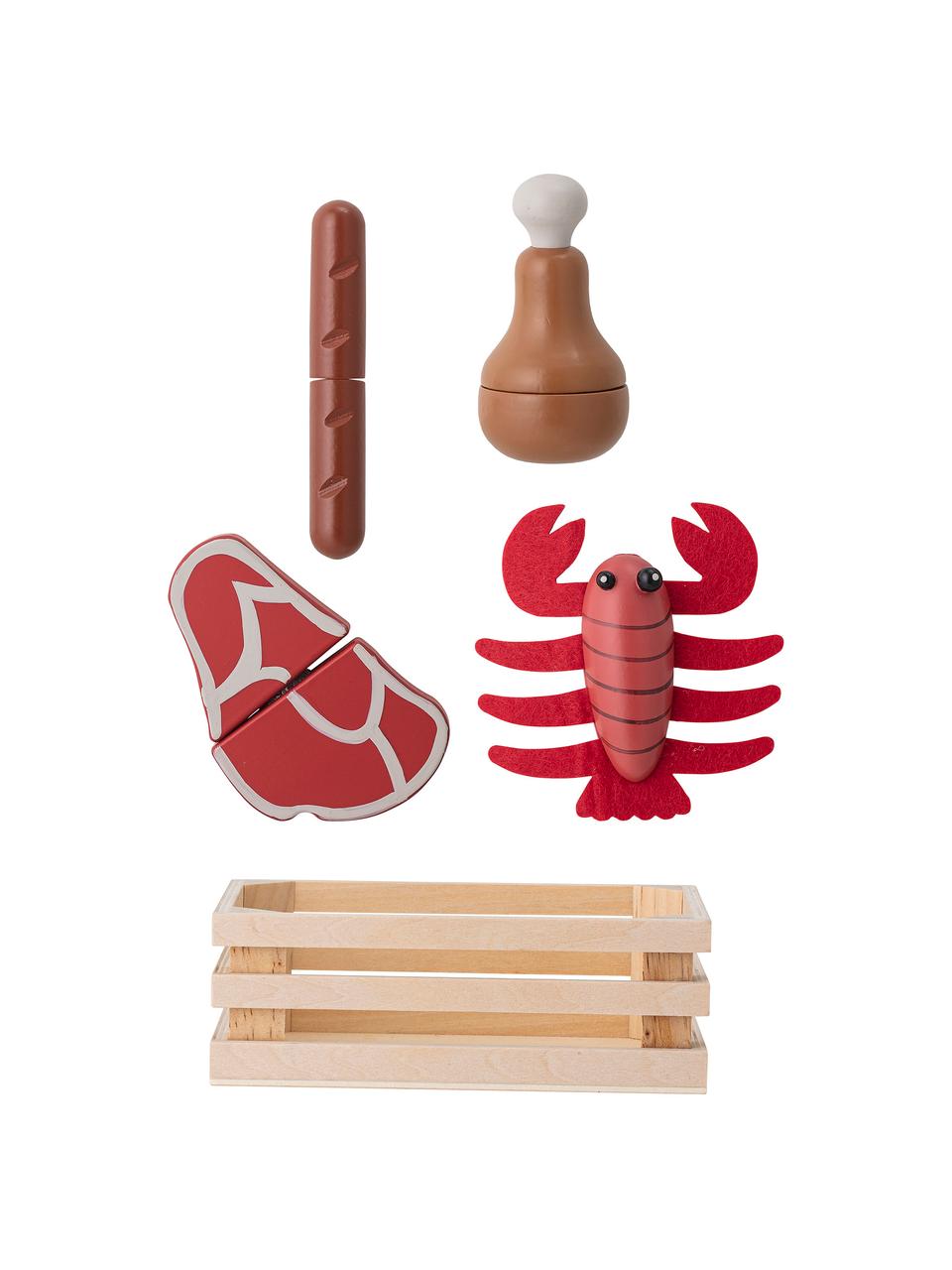 Set da gioco Dix Food 5 pz, Legno, Rosso, beige, marrone, Larg. 15 x Alt. 10 cm