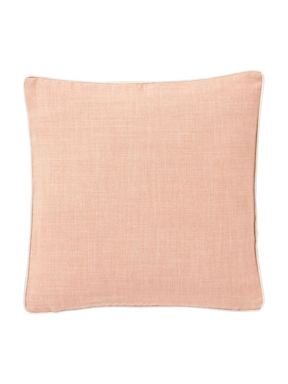 Kissenhülle Cressida mit zweifarbiger Kederumrandung, 100 % Polyester, Rosa, B 45 x L 45 cm
