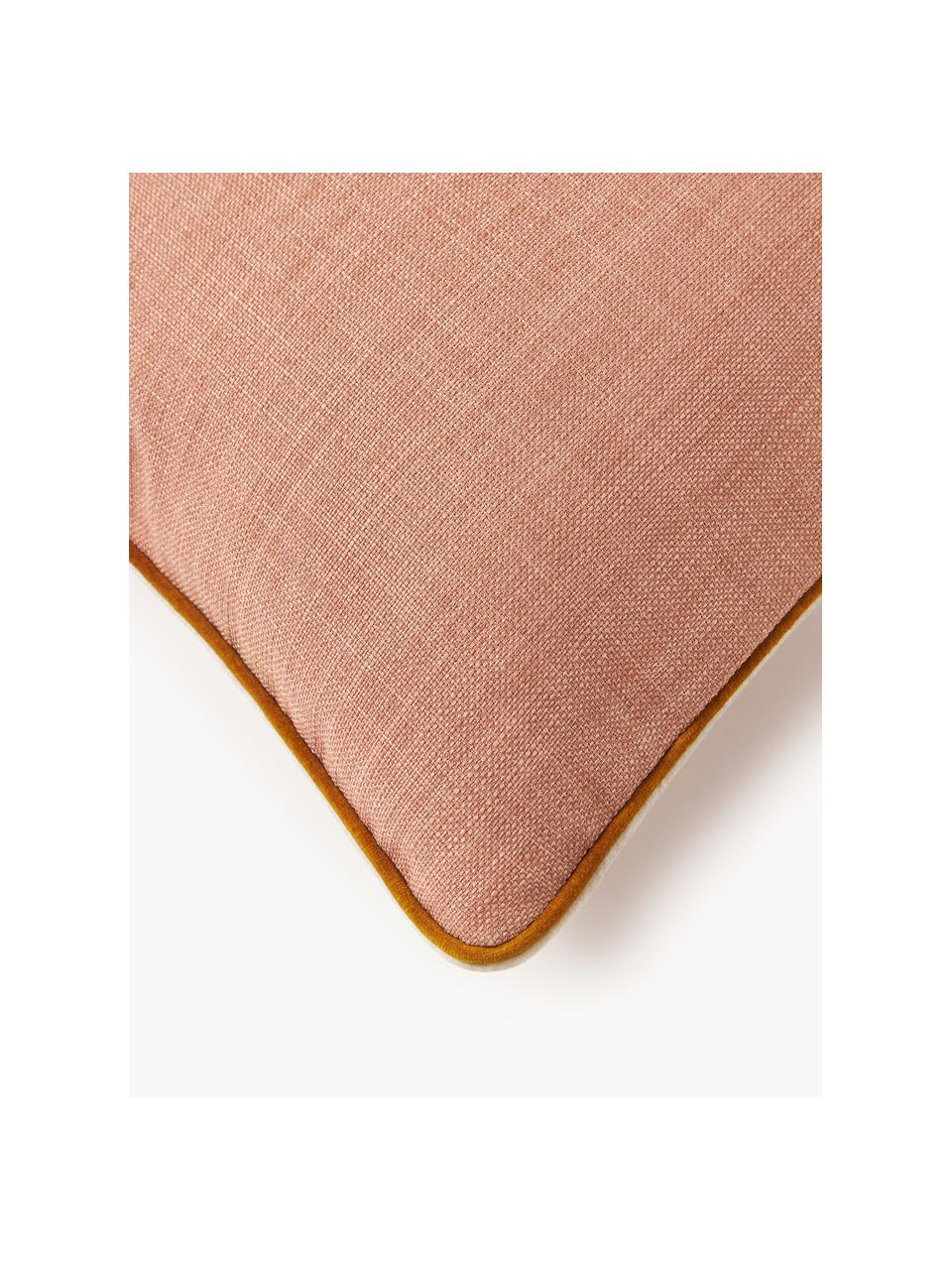 Povlak na polštář s dvoubarevným lemováním Cressida, 100% polyester, Broskvová, Š 45 cm, D 45 cm