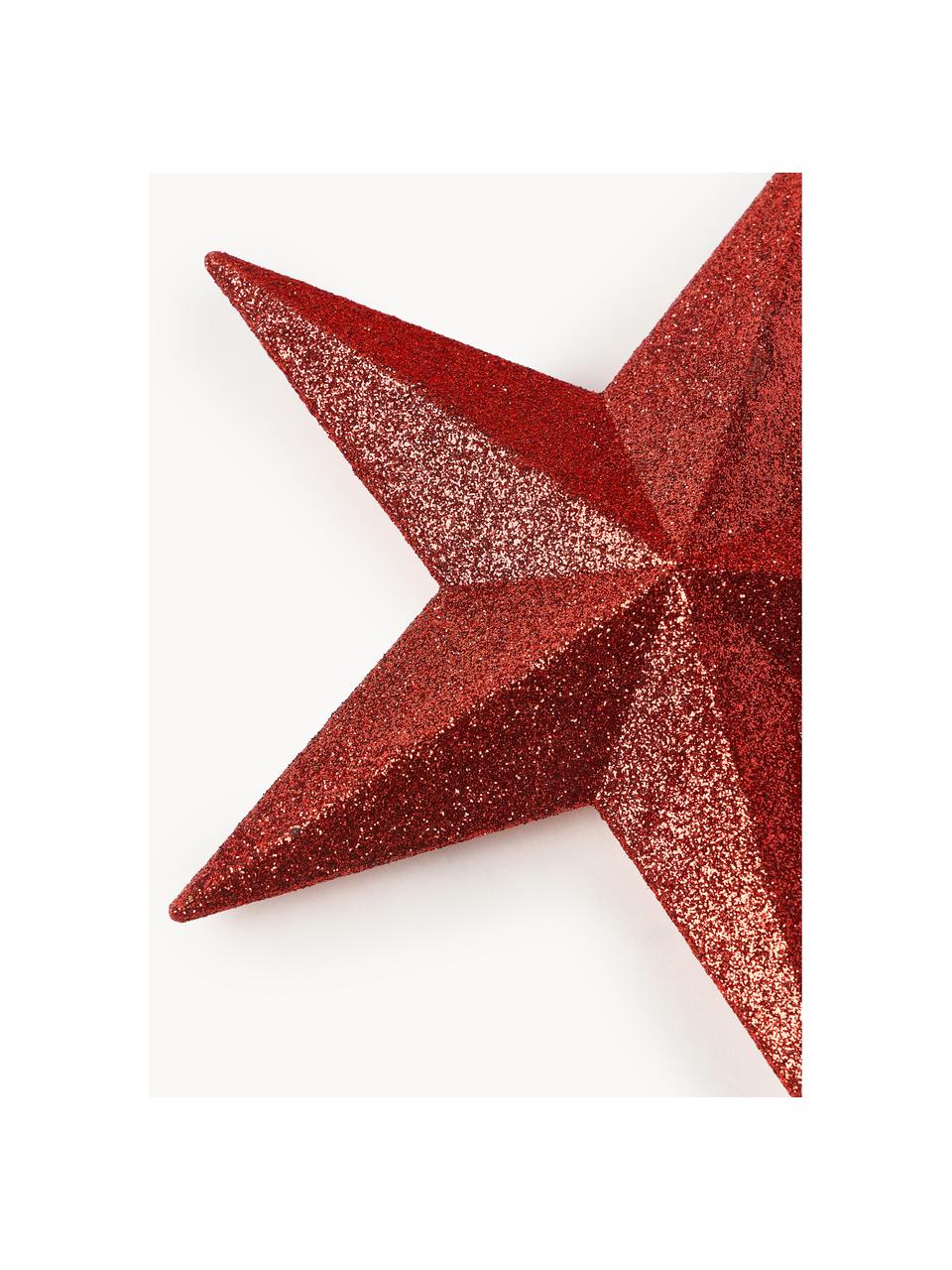 Cimier sapin incassable Morning Star, haut. 19 cm, Plastique, paillettes, Rouge rouille, haut. 19 cm