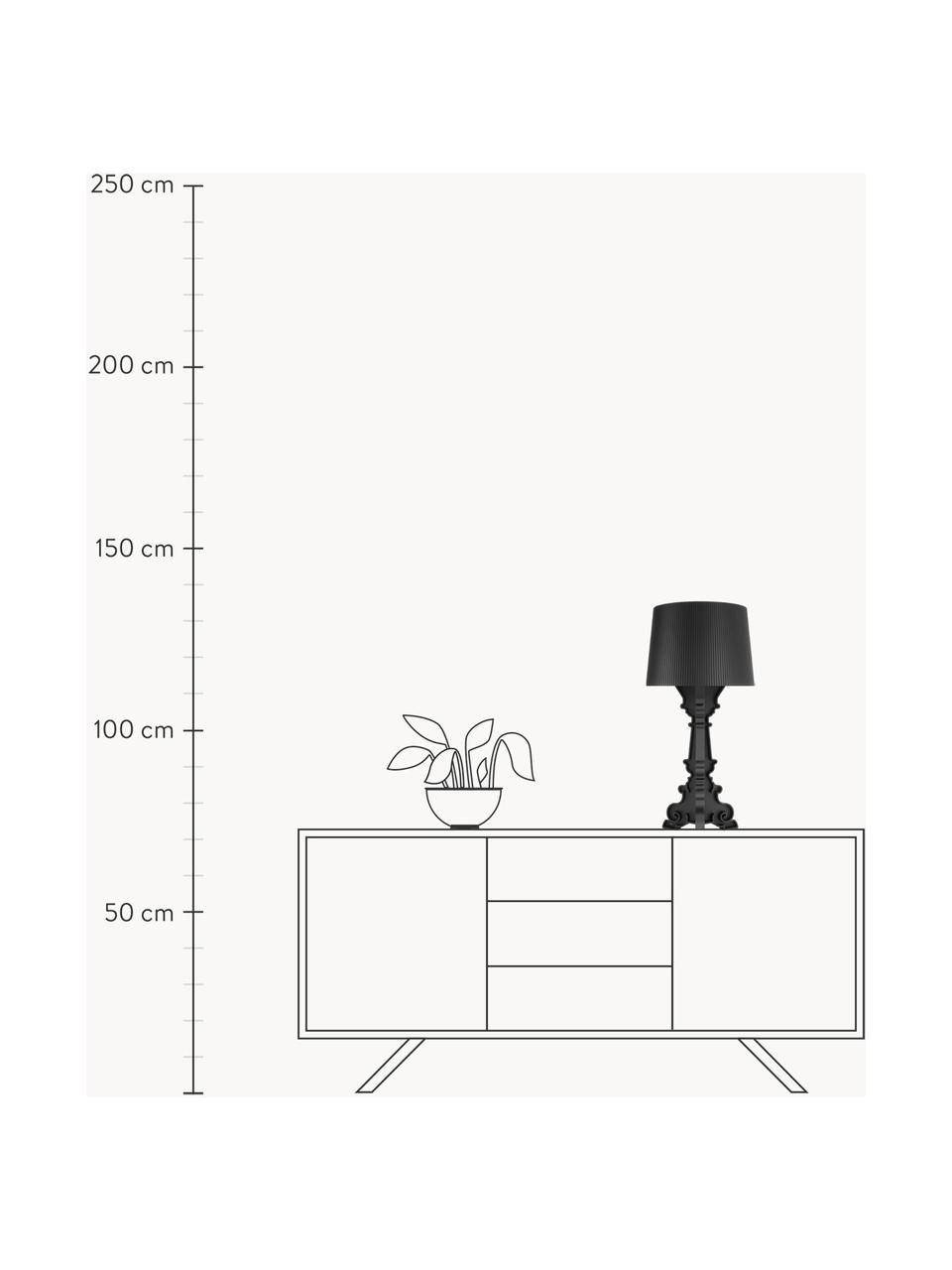 Lampada da tavolo grande di design a LED con luce regolabile Bourgie, Policarbonato riciclato, Nero, Ø 37 x Alt. 68-78 cm