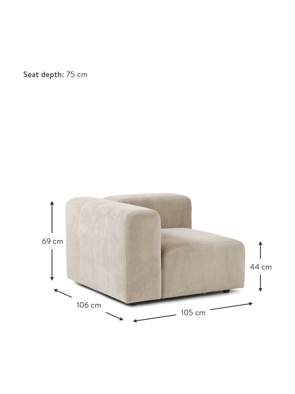 Module d'angle pour canapé modulable Lena, Tissu beige, larg. 105 x haut. 106 cm, module d'angle gauche