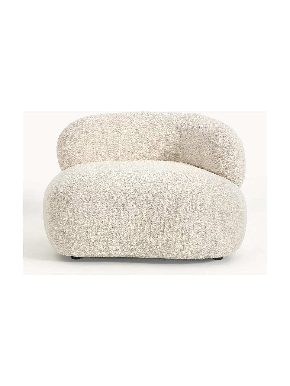 Loungesessel Alba aus Teddy-Bouclé, Bezug: 100 % Polyester Der strap, Gestell: Massives Fichtenholz, Kie, Teddy-Bouclé Off White, B 102 x T 89 cm, Rückenlehne rechts