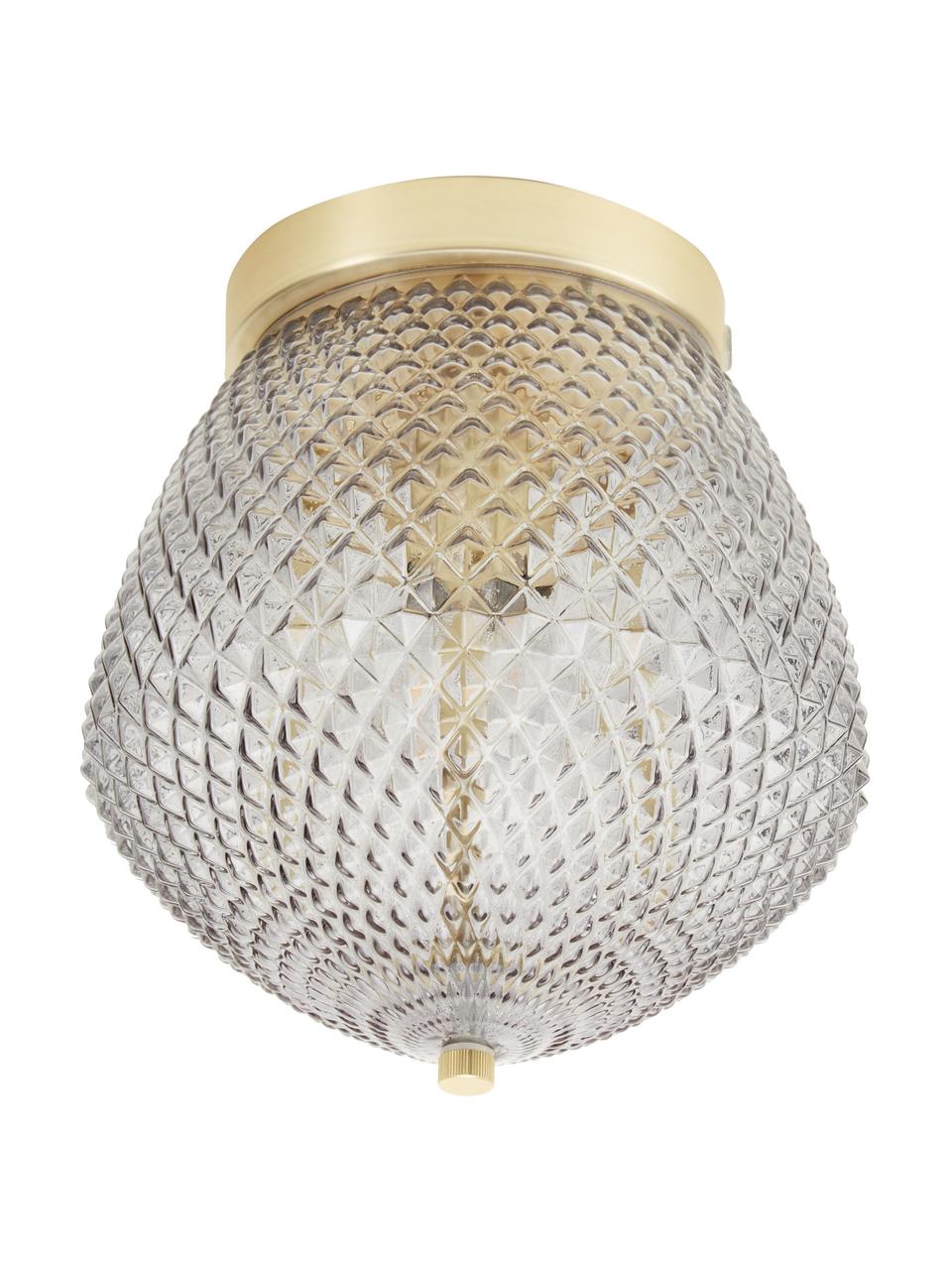 Lampa sufitowa ze szkła Orbiform, Odcienie mosiądzu, szary, Ø 23 x W 25 cm