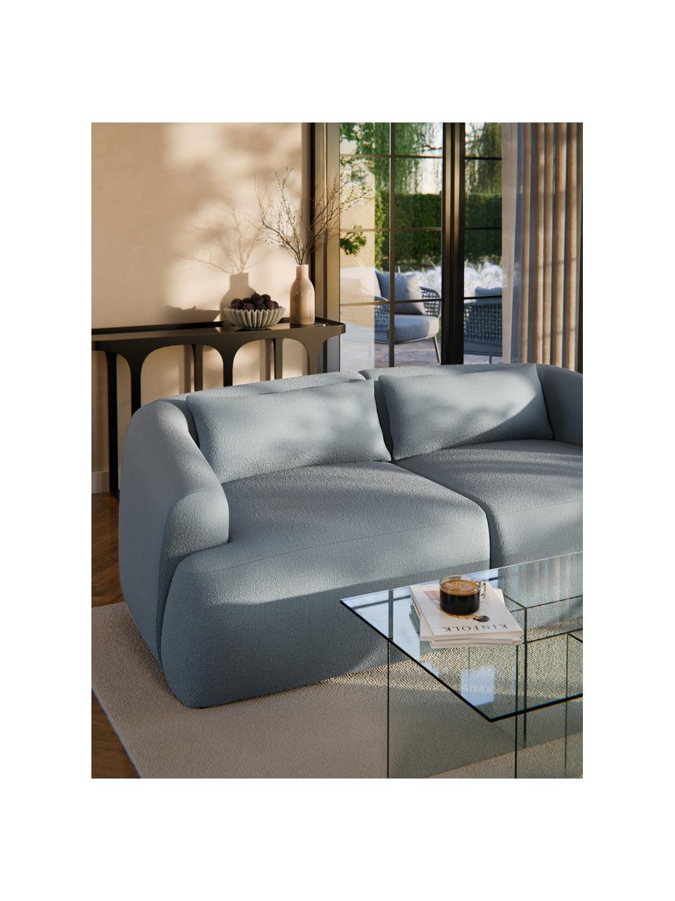 Bouclé-Sofa-Kissen Sofia, Hülle: Bouclé (100 % Polyester), Bouclé Blau, B 30 x L 70 cm