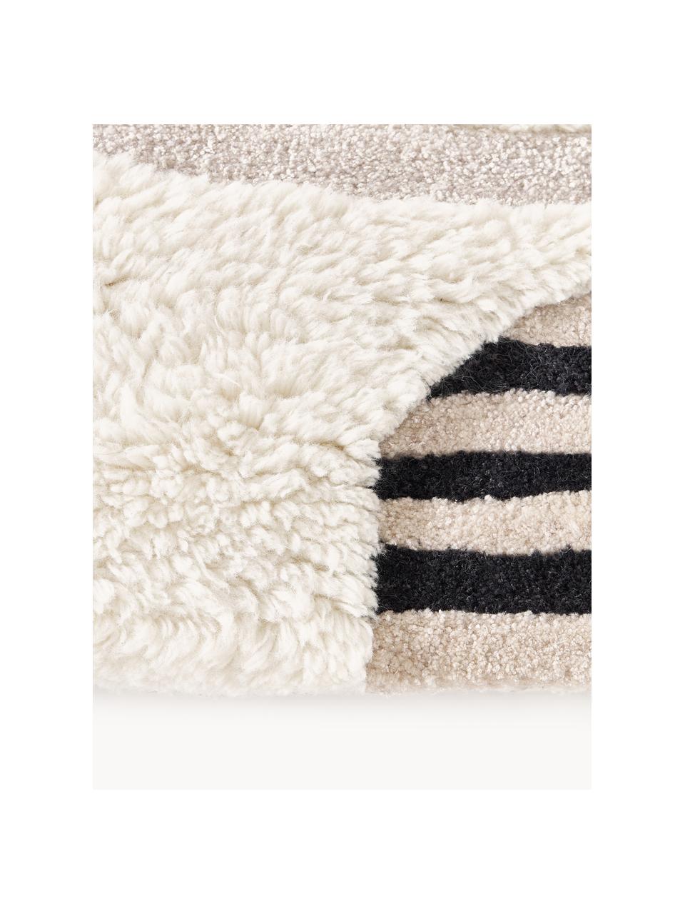 Tapis laine tissée main en relief Rosco, Tons bruns, larg. 160 x long. 230 cm (taille M)