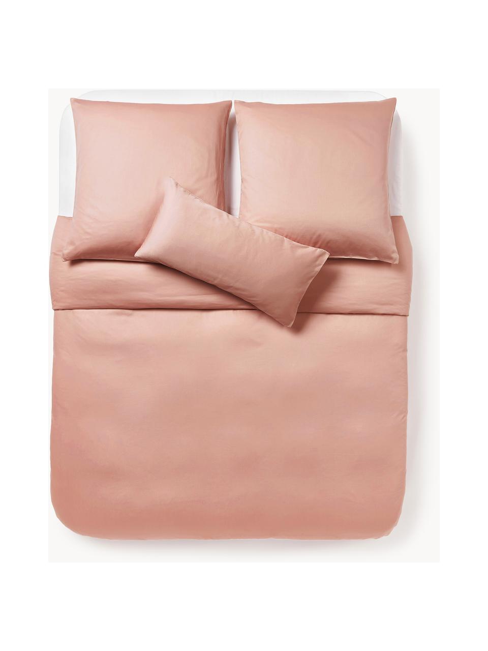 Funda nórdica de satén Comfort, Rosa oscuro, Cama 90 cm (155 x 220 cm)