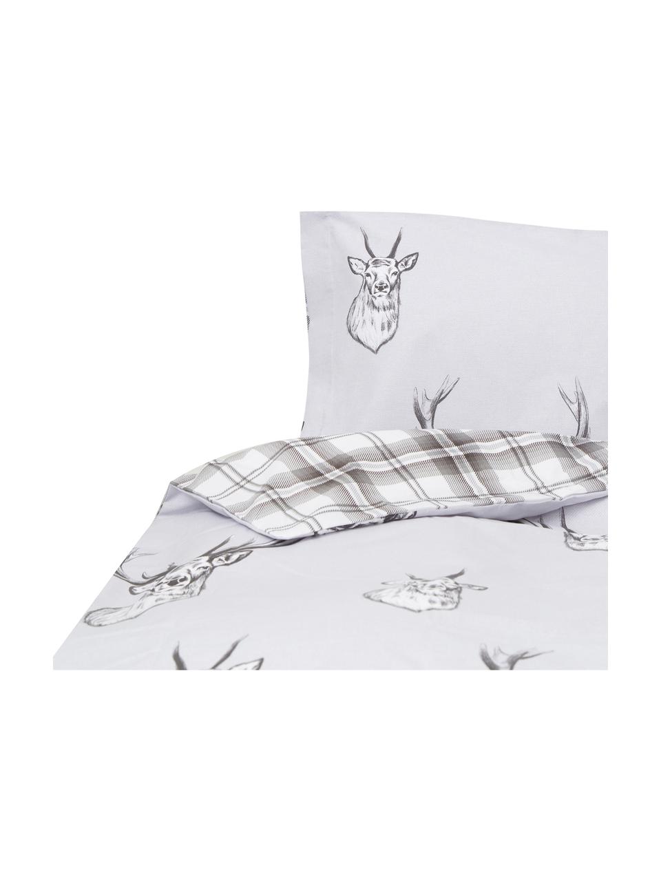 Funda nórdica Stags, Algodón
El algodón da una sensación agradable y suave en la piel, absorbe bien la humedad y es adecuado para personas alérgicas, Gris, blanco, Cama 180/200 cm (260 x 240 cm)