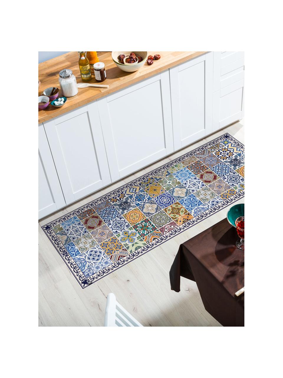 Alfombra vinílica cocina palabras baldosas multicolor 200x250 cm ALFOMBRAS  DE COCINA