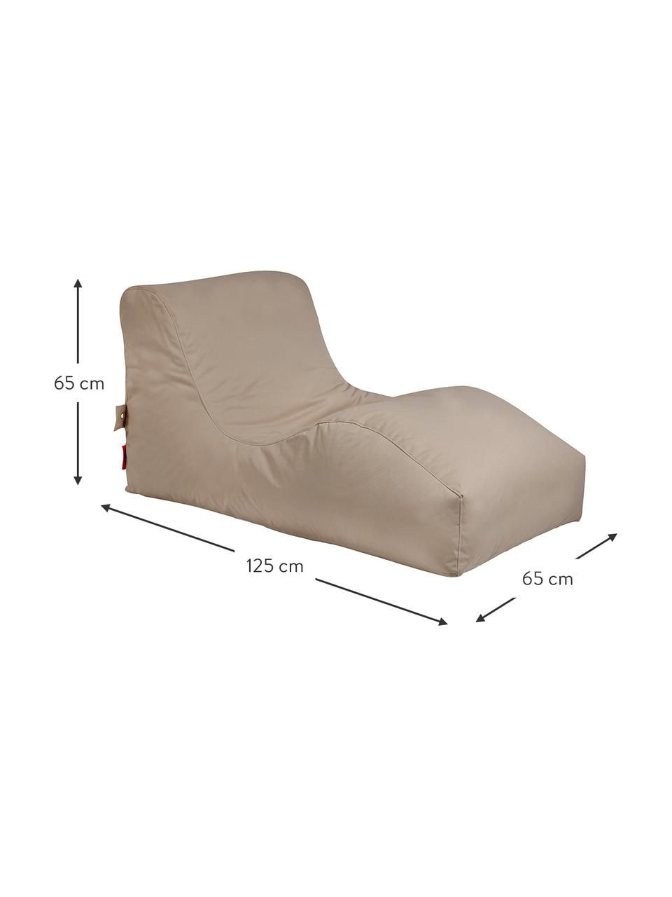Fauteuil futon d'extérieur Wave, Gris argile, larg. 70 x prof. 125 cm
