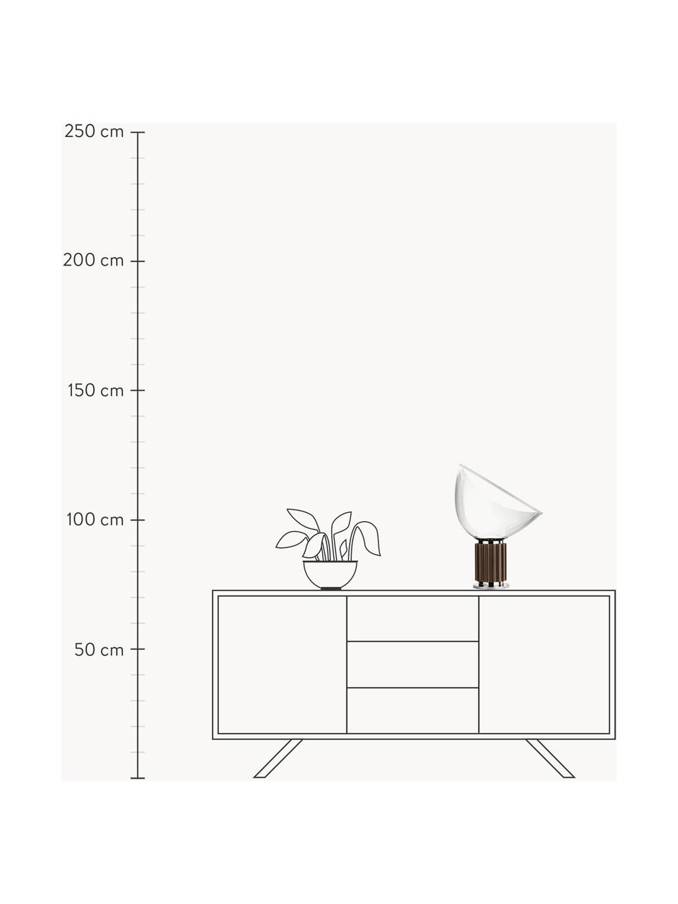 Dimmbare LED-Tischlampe Taccia Small, mundgeblasen, Lampenschirm: Glas, Dunkelbraun, Ø 37 x H 49 cm