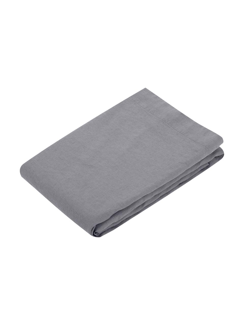 Drap plat en lin Nature, 52 % lin, 48 % coton
Doux au toucher grâce au procédé Stonewash, Gris foncé, larg. 160 x long. 270 cm