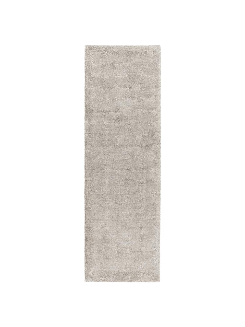 Handgewebter Kurzflor-Läufer Ainsley, 60 % Polyester, GRS-zertifiziert
40 % Wolle, Hellgrau, B 80 x L 250 cm