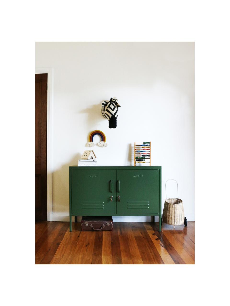 Credenza in metallo Lowdown, Acciaio verniciato a polvere, Verde oliva, Larg. 100 x Alt. 72 cm