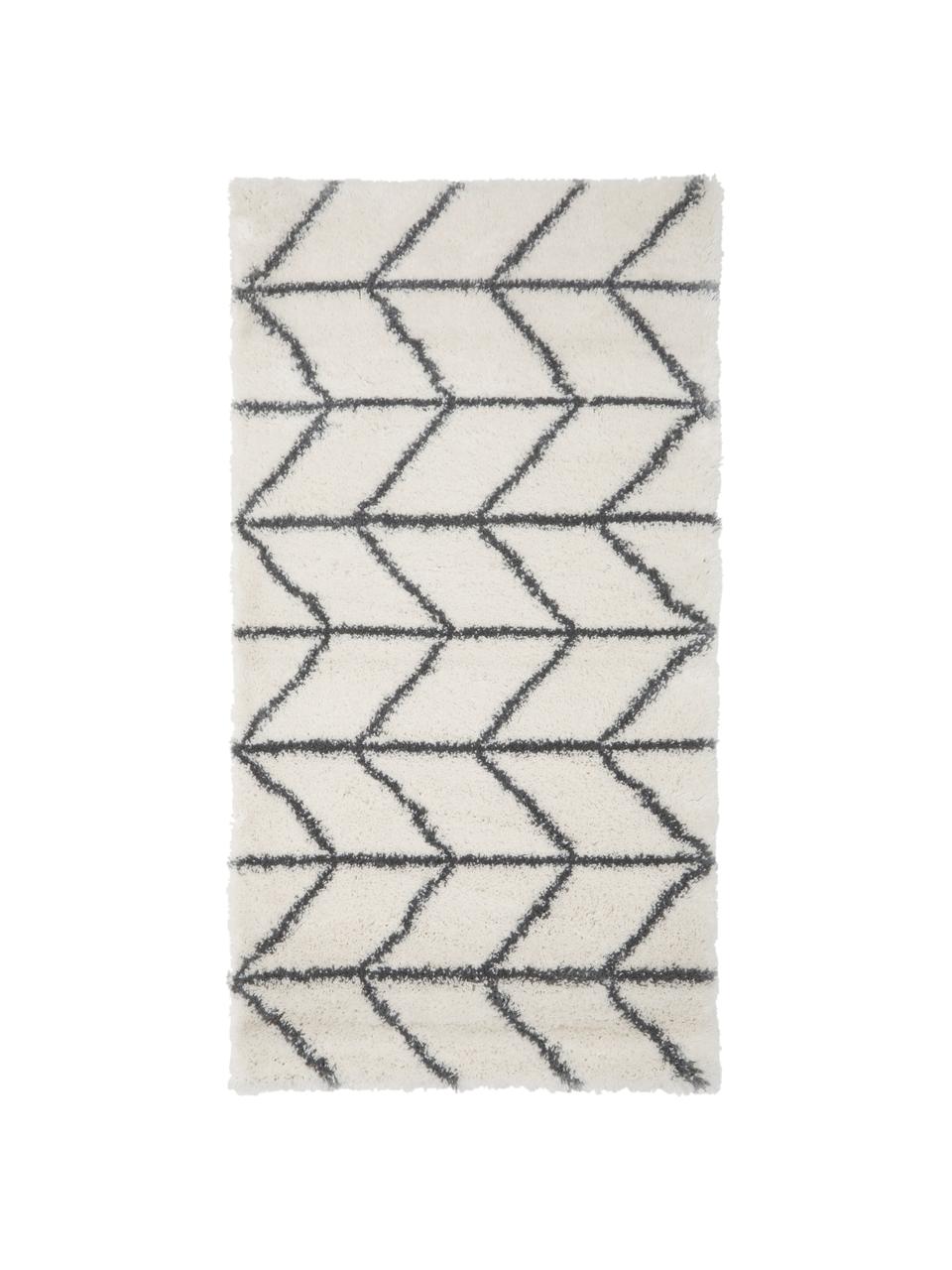 Tapis moelleux à poils longs Cera, Blanc crème, larg. 80 x long. 150 cm (taille XS)