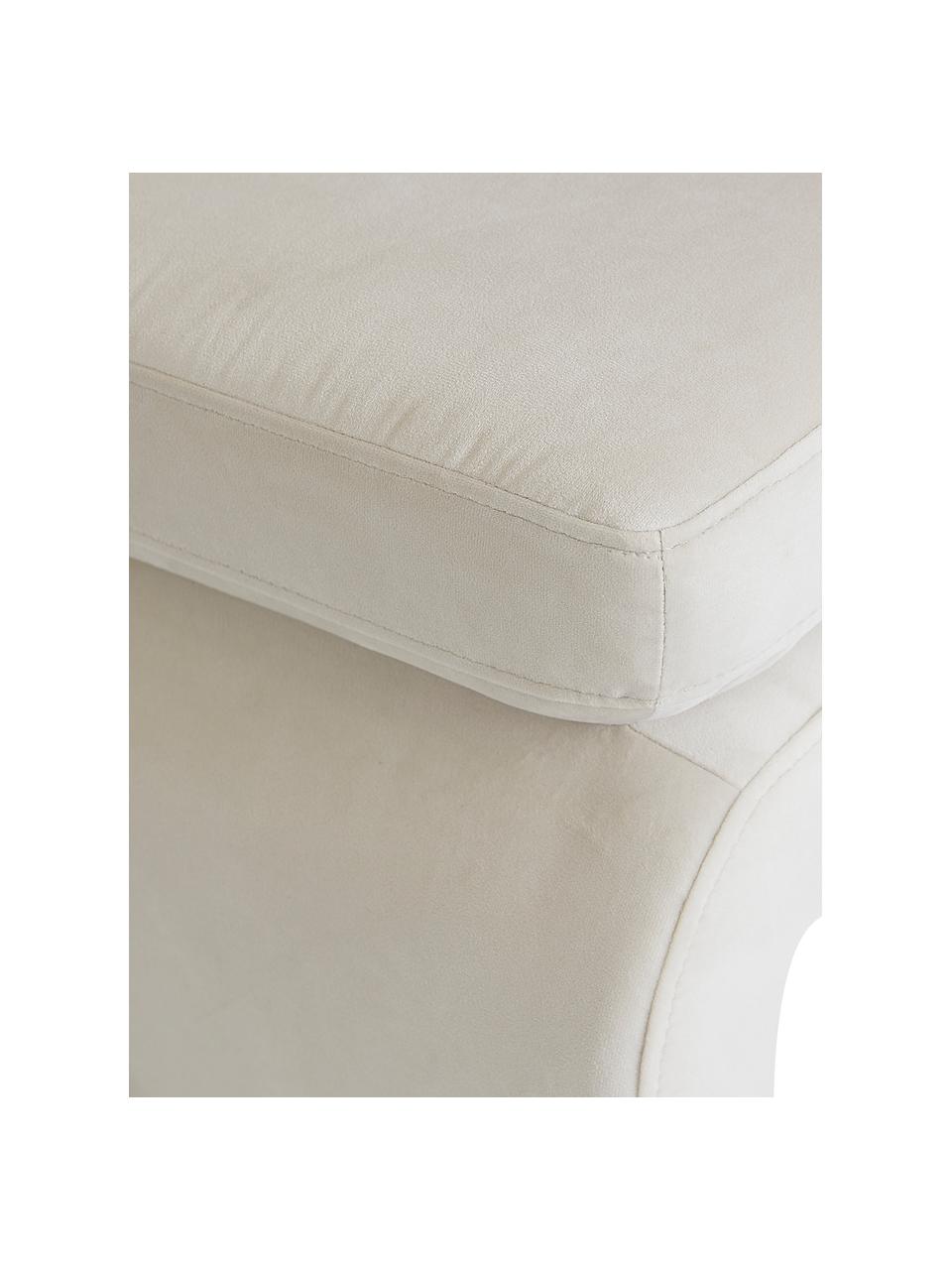 Fluwelen poef Mika, Bekleding: 100% polyester, Frame: grenenhout, FSC-gecertifi, Fluweel beige, B 70 x H 45 cm